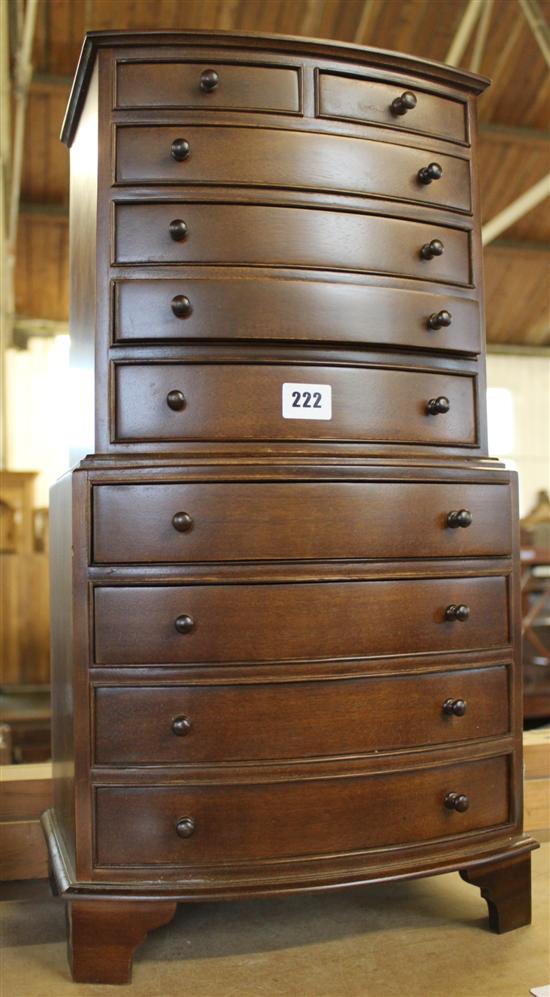 Mahogany miniature tallboy & chest of drawers